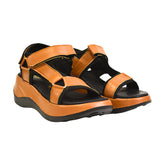 Orange and Black Adjustable Strap Sandals