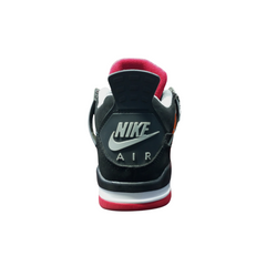 AJ4 Bred heel logo black red detail