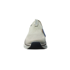 Front view of Skechers D'Lux Walker 2.0 Slip-On Athletic Beige sneakers highlighting the sleek design.