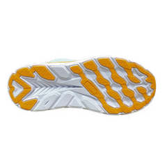 Hoka Clifton 8 durable rubber outsole with strategic tread for grip on roads, tracks, or treadmill workouts.