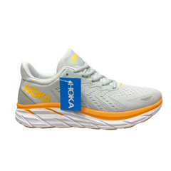 Hoka Clifton 8 right profile displaying lightweight neutral arch support and shock-absorbing cushioning for long runs