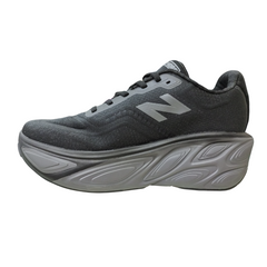NB v5 Fresh Foam X More Black Grey left side view showcasing breathable mesh panels and arch support for all-day comfort