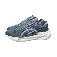 Pure Gel Keyano 30 Grey highlighting breathable mesh panels and arch support for all-day comfort.