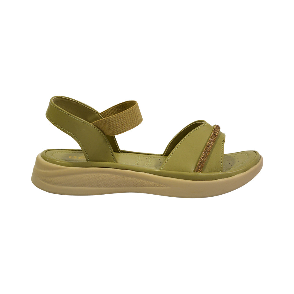 Olive Green Strappy Sandals W-1112