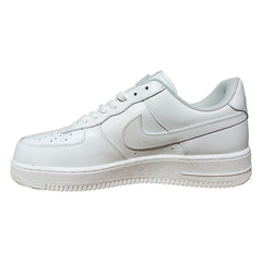 Left side profile of NAF 1 Low - Triple White displaying lightweight build and seamless detailing