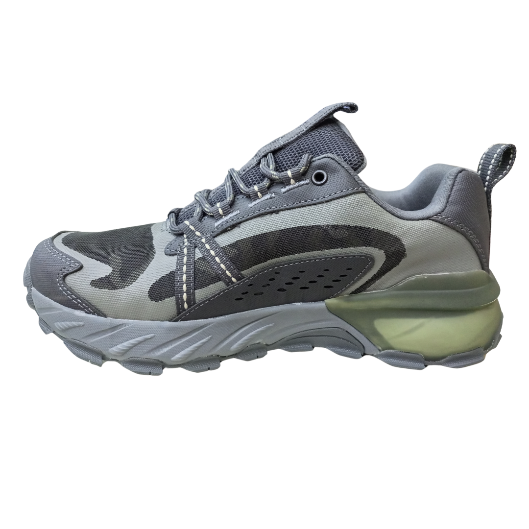 SK Max Protect Waterproof Olive Grey left side view highlighting ergonomic design and anti-fatigue footbed for long hikes or walks.