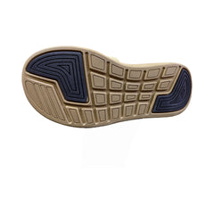 Sketch Max Cushion Slide Khaaki – Sole view highlighting orthopedic cloud foam outsole with ergonomic arch support and shock-absorbing tread for foot health.