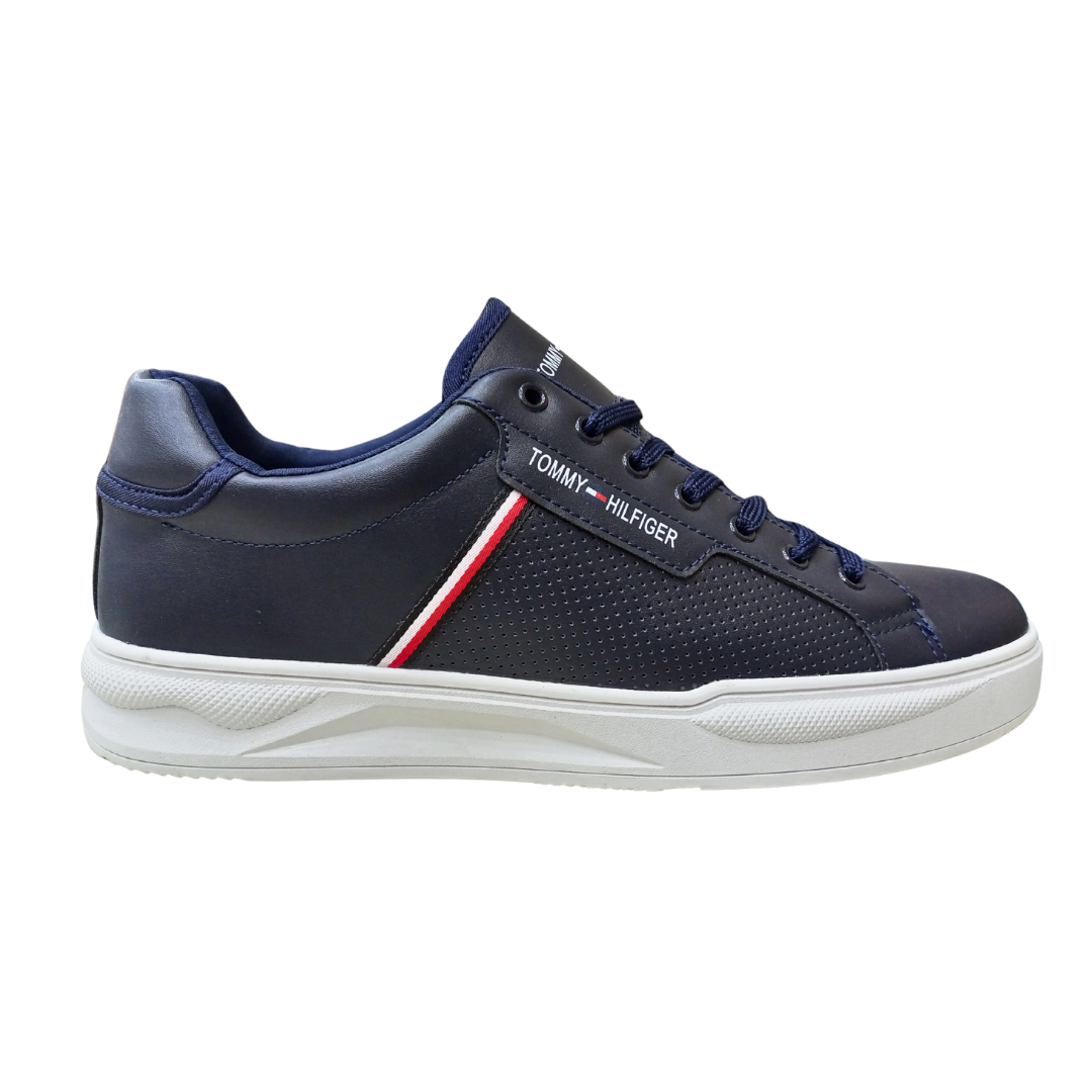 TH Sneaker Lace Up Navy Duo right profile displaying orthopedic midsole cushioning and lightweight construction for all-day comfort.