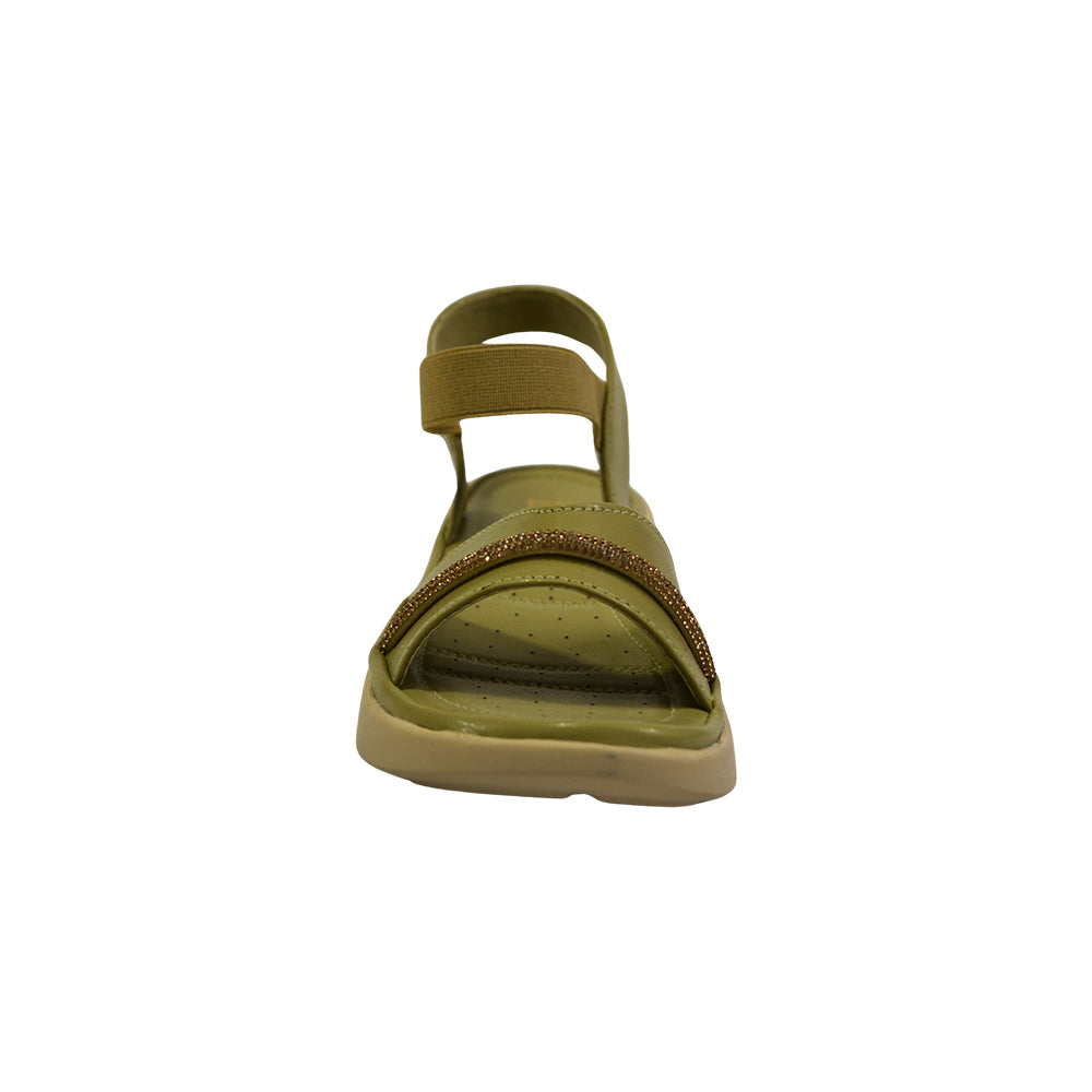 Olive Green Strappy Sandals W-1112